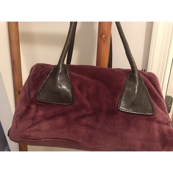 Kangol Medium Barrel Handbag, Small Duffle Style Deep Grape, Velour - Picture 11 of 14